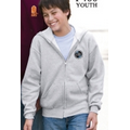 White Hanes Youth ComfortBlend Full Zip Hooded Sweatshirt